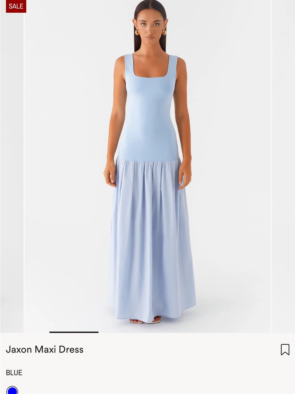 Jax Scoop Neck Maxi Dress in Pale Blue